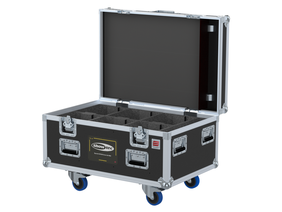 SANTOSOM Flight case PRO1, 6x Showtec Spectral M3000 Zoom Q4 MKII