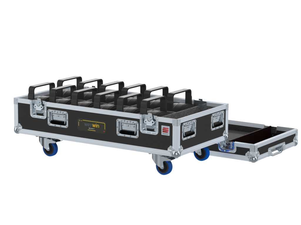 SANTOSOM Flight case PRO-AS, 12x Weywin Mini SUN-7