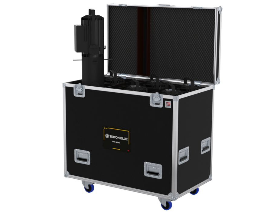 SANTOSOM Projector Flight case PRO, 6x Triton Blue T300 w/ lens