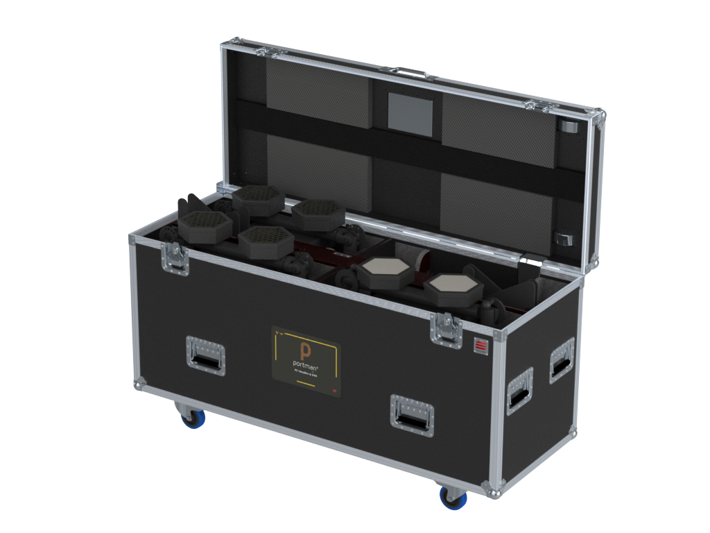 SANTOSOM Projector Flight case PRO, 4x Portman P2 Hexaline / EVO