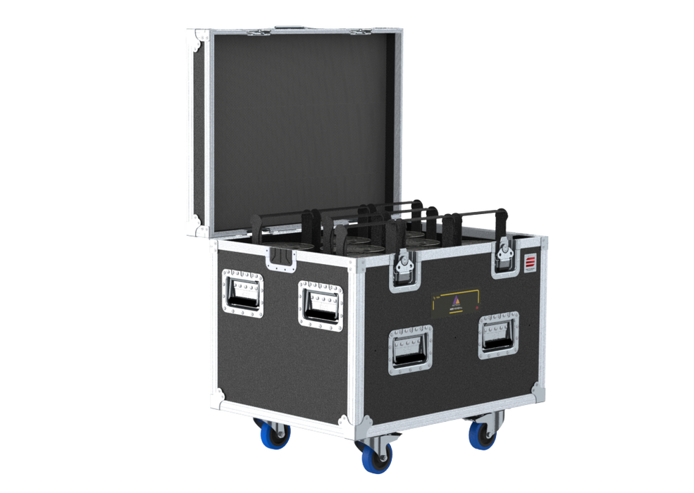 Santosom Flight case PRO, 8x Astera AX9 + Charging Plate