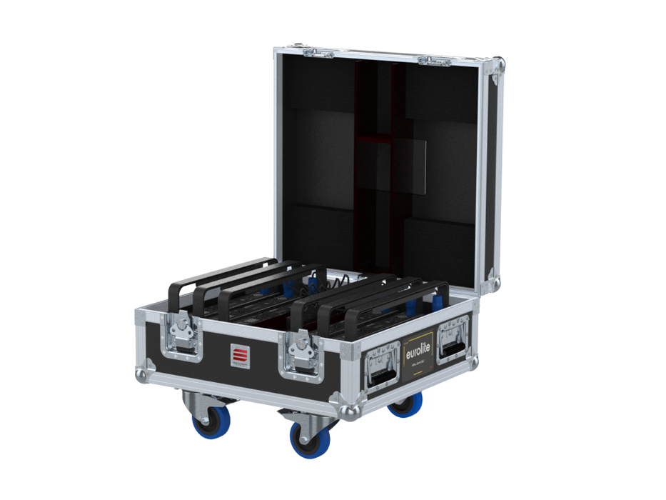 SANTOSOM Flight case PRO, 6x Eurolite AKKU Bar-6 QCL (with charger)