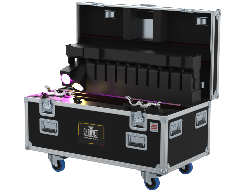 SANTOSOM LINEAR BAR Flight case PRO, 2x Chauvet COLORado PXL CURVE Bar12