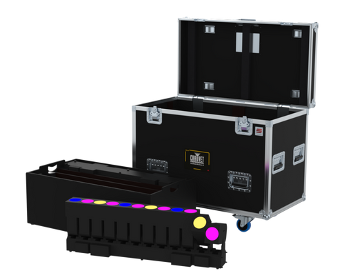 SANTOSOM Projector Flight case PRO, 4x Chauvet COLORado PXL CURVE Bar12