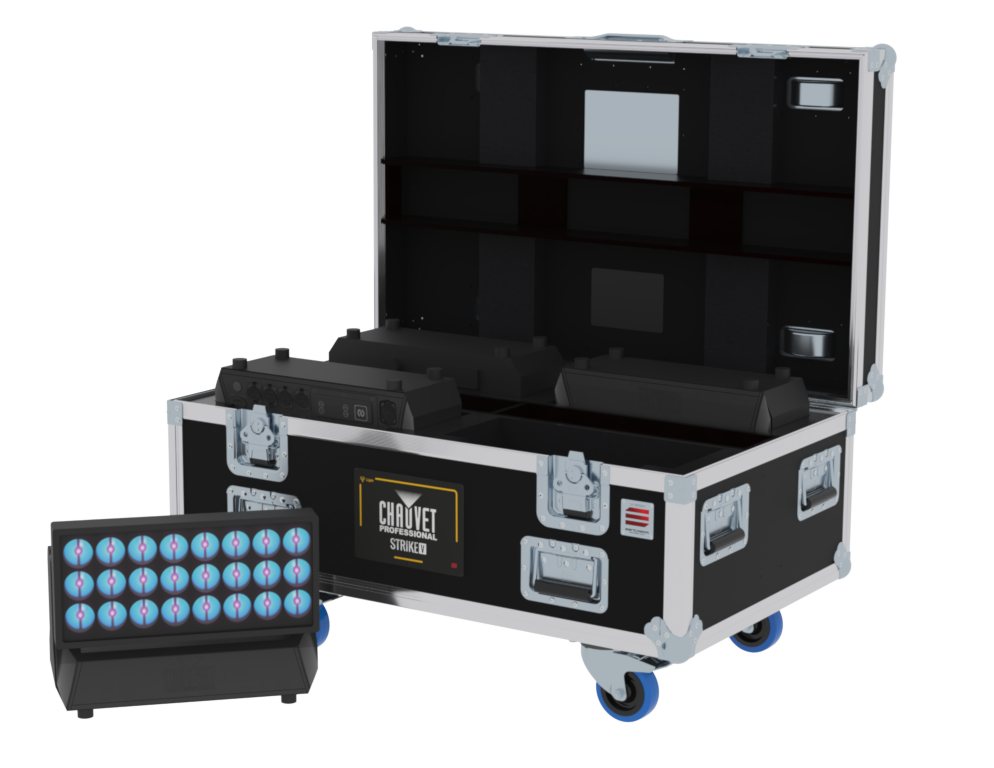 SANTOSOM LED WASH Flight case PRO-W, 4x Chauvet STRIKE V