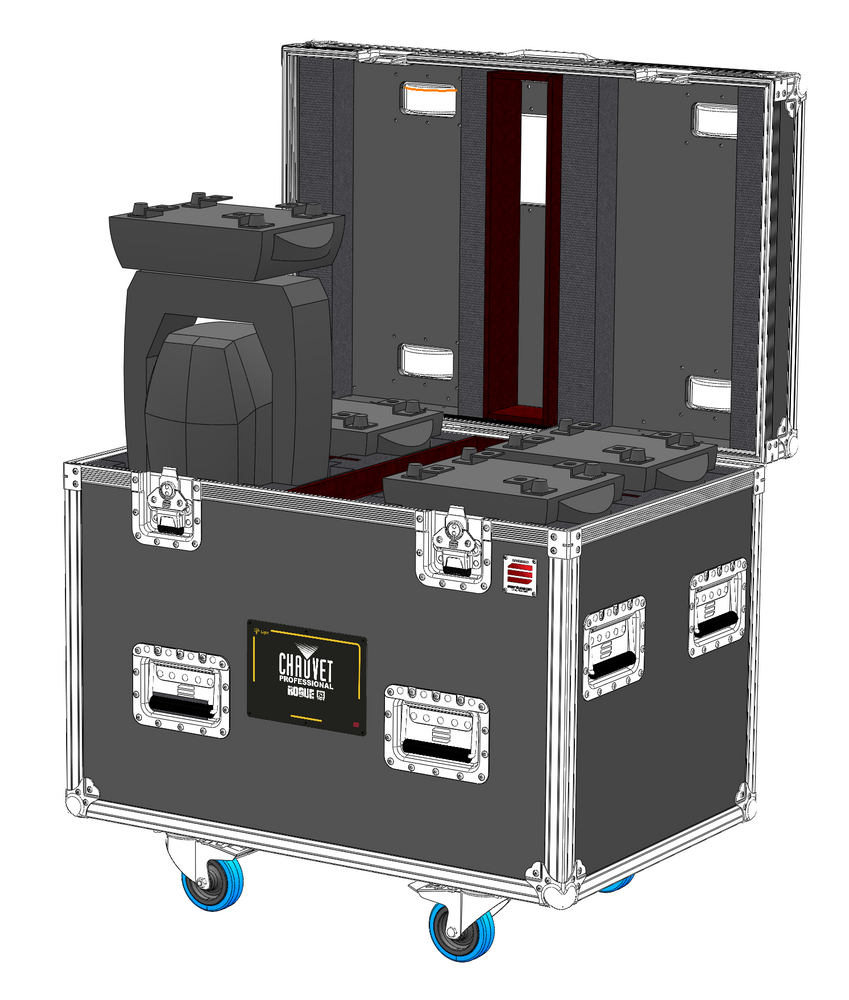 SANTOSOM Flight case PRO, 4x Chauvet ROGUE R3 BEAM