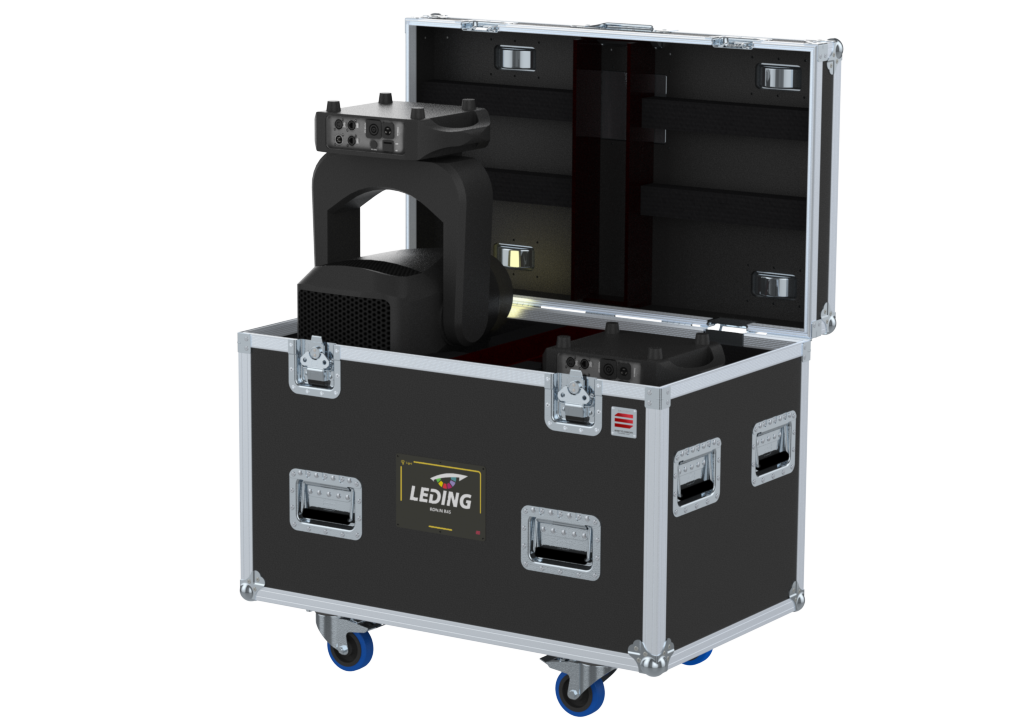 Santosom Moving Head Flightcase PRO, 2x LEDING RONIN R45