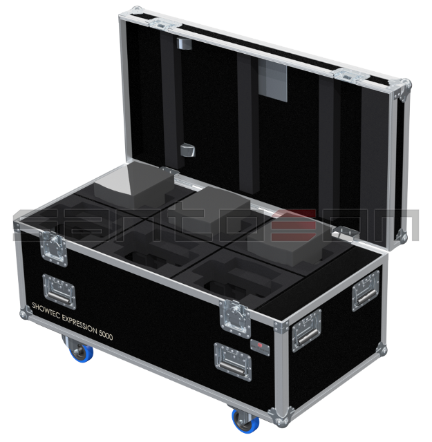 Santosom Moving Head Flight Case, 6x Showtec Expression 5000 + Acess.