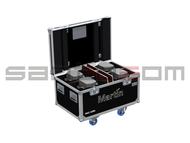Santosom Moving Head Flight case PRO, 4x Martin MAC AURA