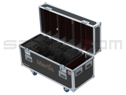 Santosom Moving Head Flight case PRO, 6x Martin Rush Mh6, clamps on