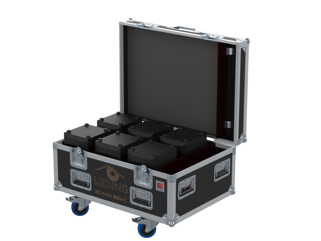 Santosom Moving Head Flight Case PRO, 6x LEDING LED WASH 2000MC