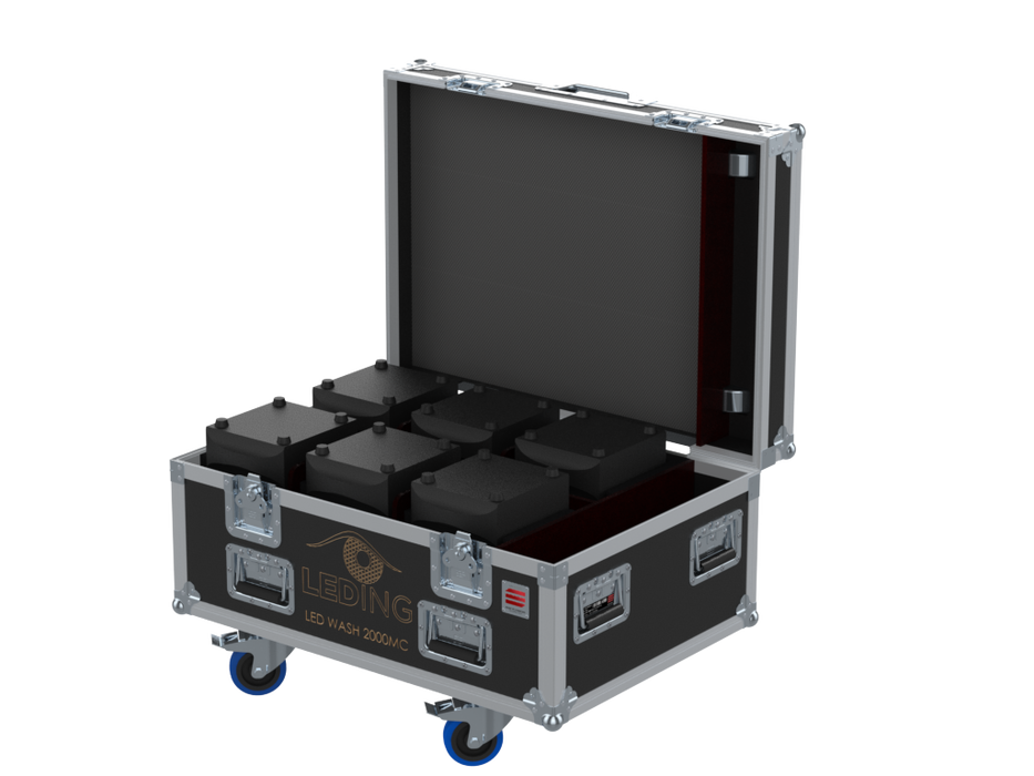 Santosom Moving Head Flight Case PRO, 6x LEDING LED WASH 2000MC