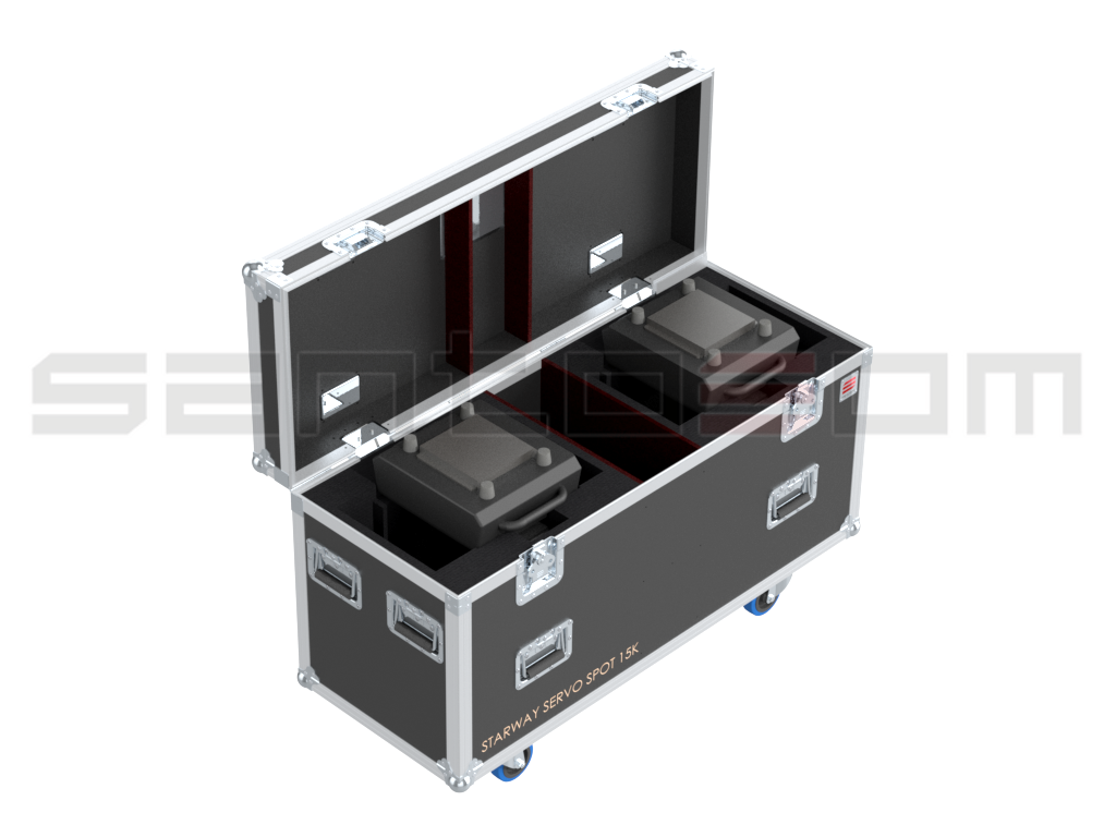 Santosom Moving Head Flight Case, 2x Starway Servo Spot 15K