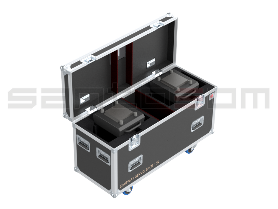 Santosom Moving Head Flight Case, 2x Starway Servo Spot 15K