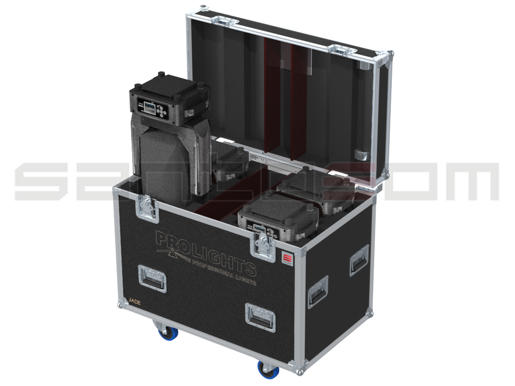 Santosom Moving Head Flight Case PRO, 4x Prolights Jade + Access.
