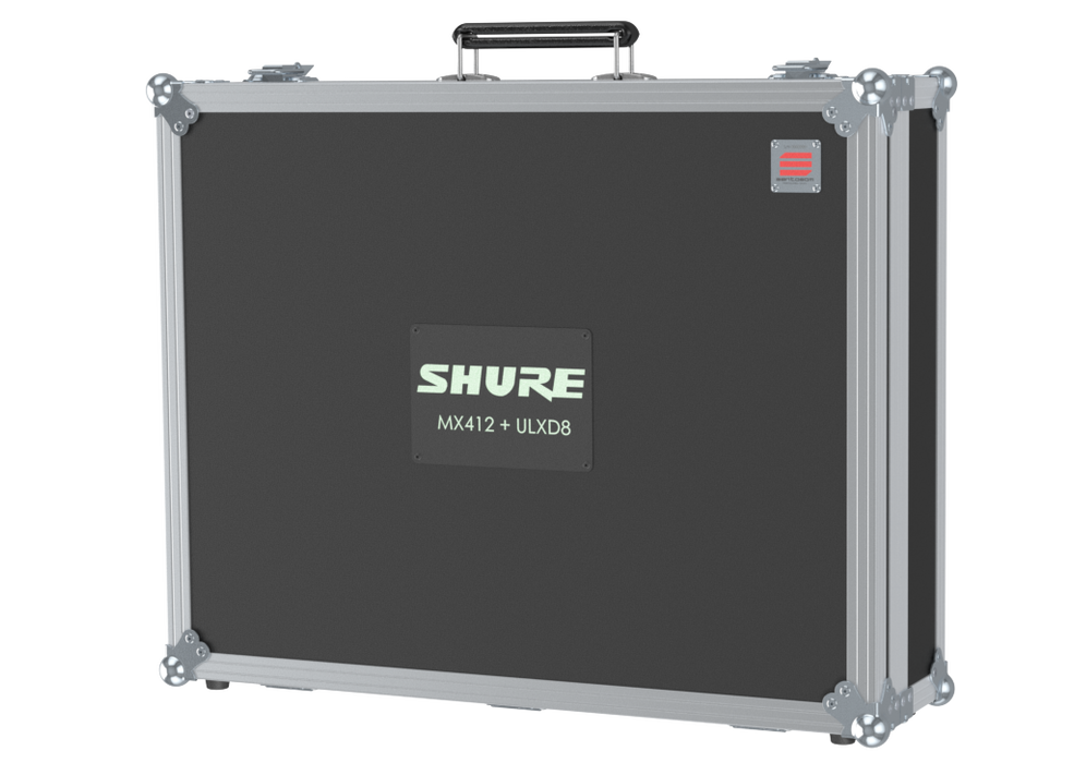 Santosom MICROPHONE Flight case, 8x Shure MX418 + ULXD8 (unmounted parts)
