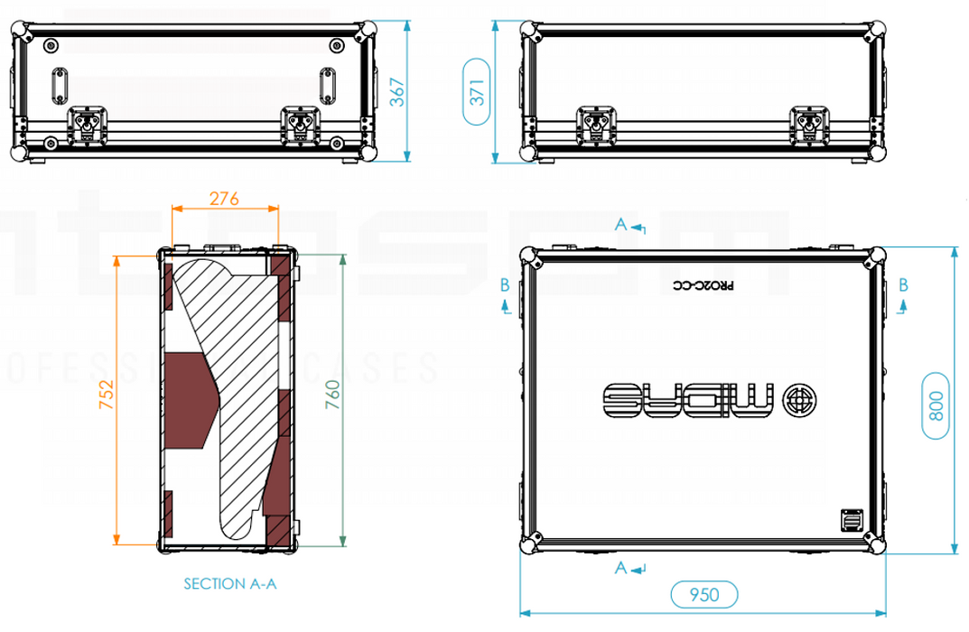 Santosom Mixer Flight case, Midas PRO2C-CC