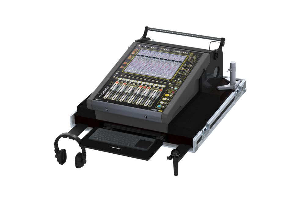 SANTOSOM MIXER Flight case PRO-32, DiGiCo SD11/11i/11B (w/ 2x Swivel Arm)
