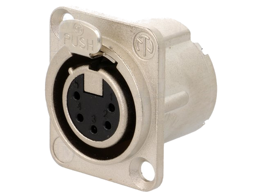 Neutrik XLR 5 pole female receptacle, Nickel housing