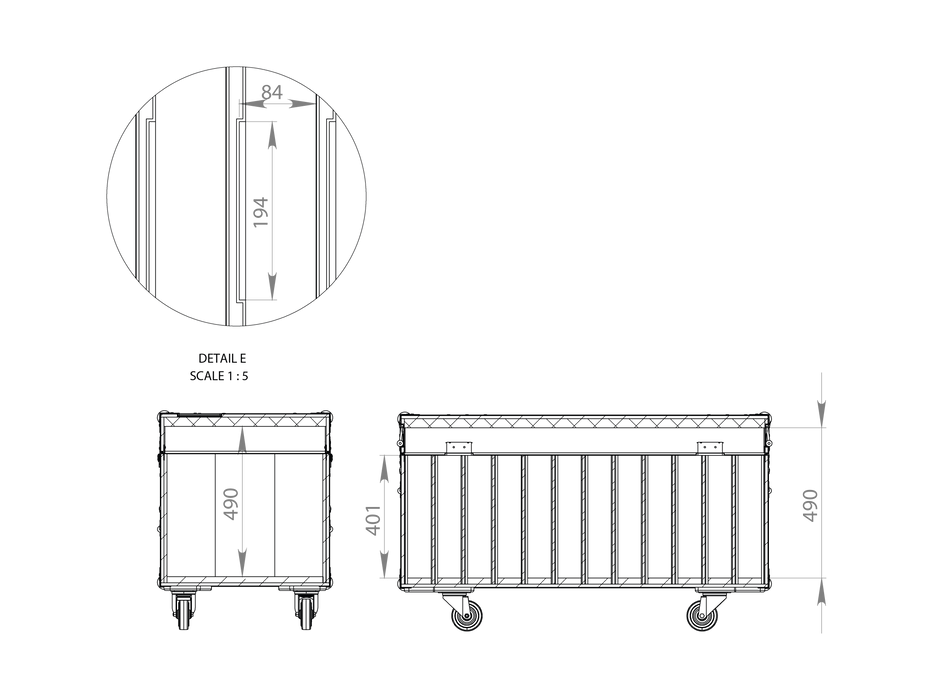 Santosom Display Flight case, 12x LED Display max: 500x82x500