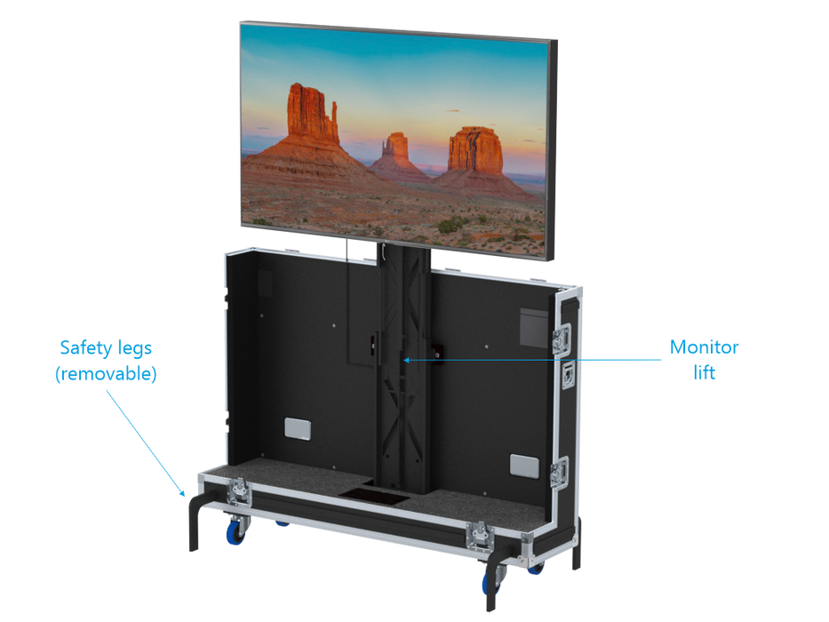 Santosom Display Flight case PRO, 1 Screen Lift 65" (157x14x98cm UID)