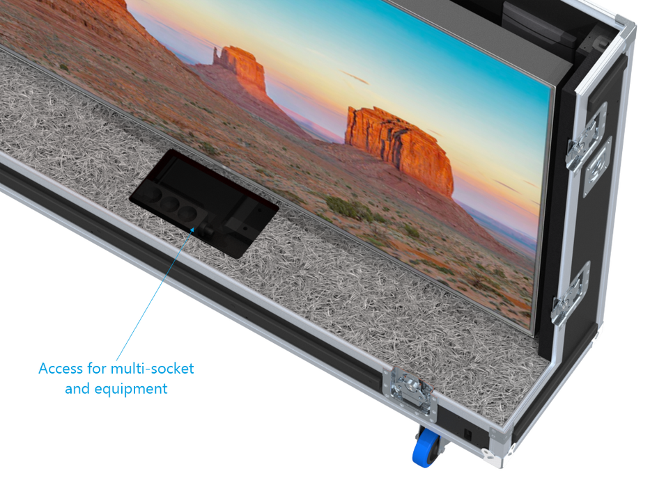 Santosom Display Flight case PRO, 1 Screen Lift 65" (157x14x98cm UID)