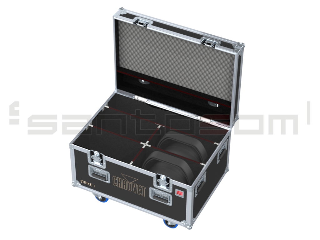 Santosom Projector Flightcase PRO, 4x CHAUVET STRIKE1