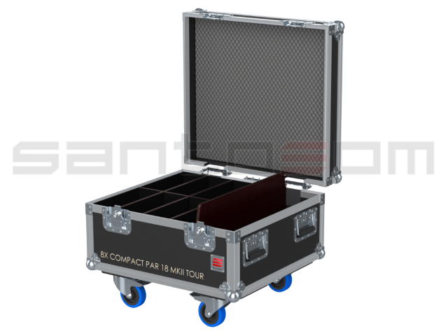 Santosom Projector Flight Case PRO, 8x Showtec Compact Par 18 MKII Tour