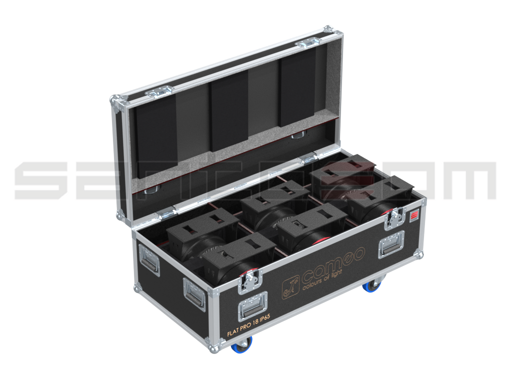Santosom Projector Flight Case Pro, 6x Cameo Flat Pro18IP65 + Access.