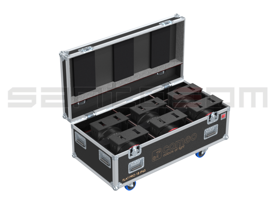 Santosom Projector Flight Case Pro, 6x Cameo Flat Pro18IP65 + Access.