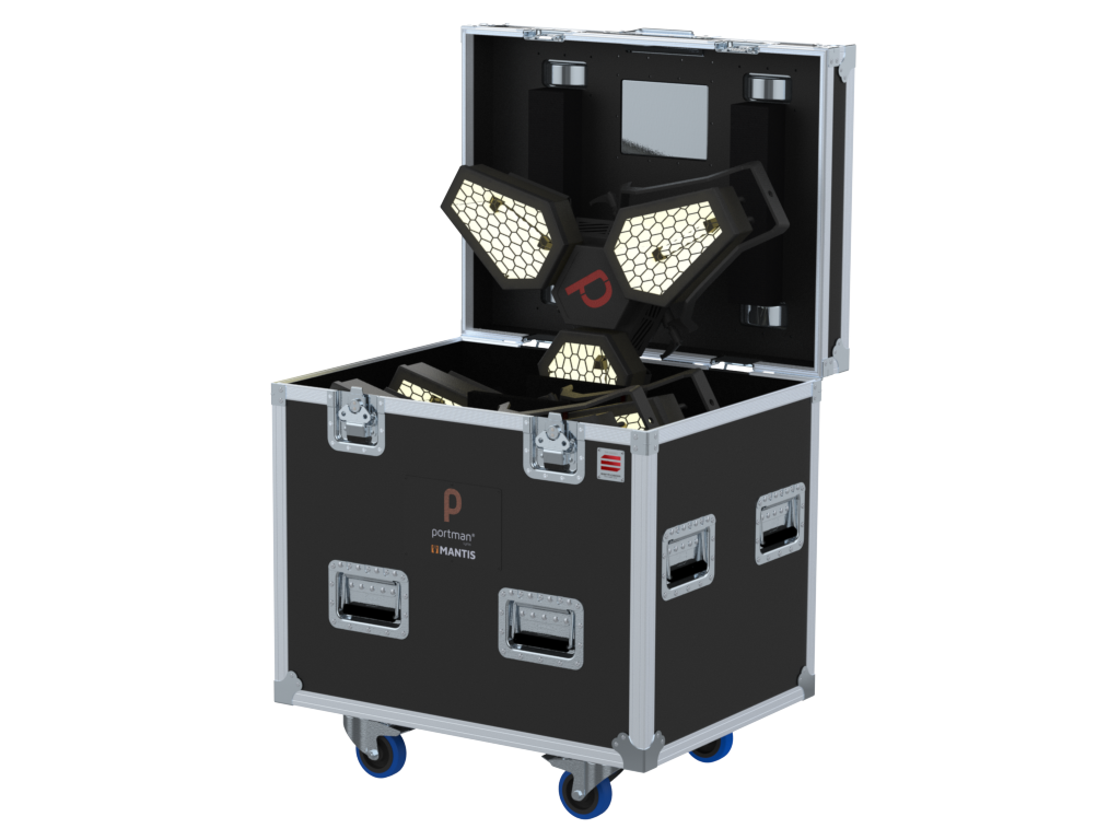Santosom Projector Flight case PRO, 3x Portman Mantis