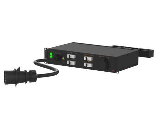 SANTOSOM 19" RACK Rack Power Distro, 32A 5P IN/ 3 OUT Bucim + AUX