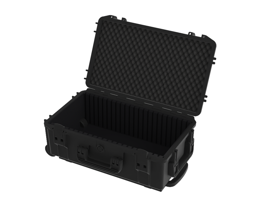 PLASTIC CASES WATERPROOF CASE Plastic Case 520x290x200mm with Trolley and grooved foam