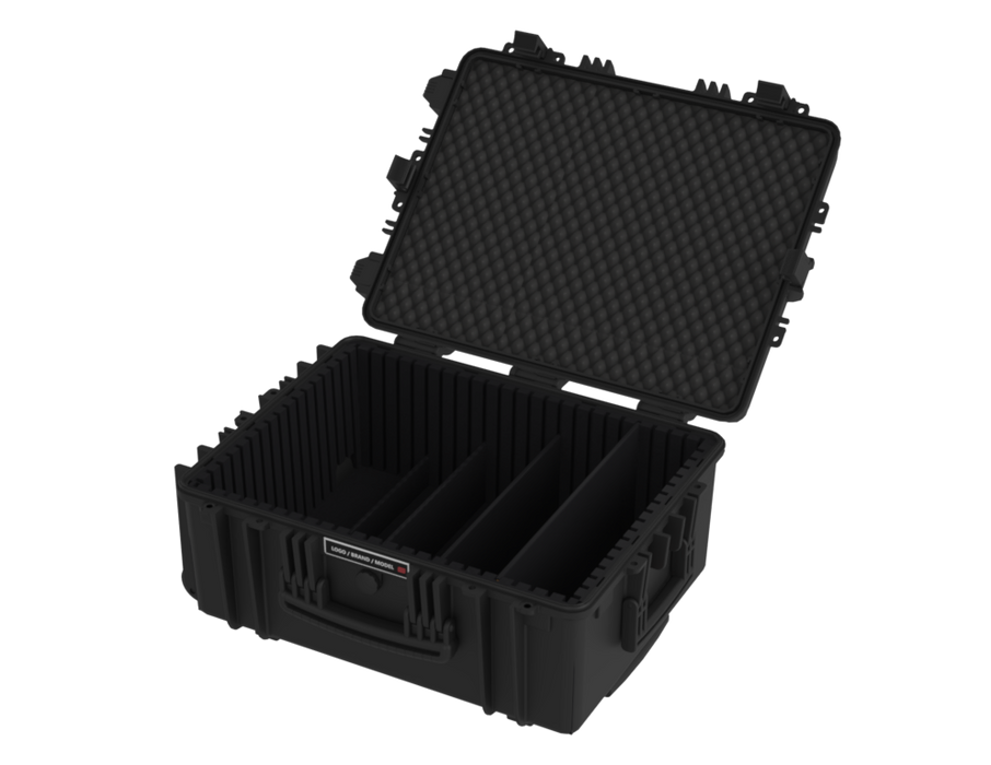 PLASTIC CASES WATERPROOF CASE Plastic case LW (538x405x250+190-60 53lt) with wheels