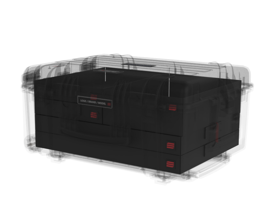 PLASTIC CASES WATERPROOF CASE Plastic case LW (538x405x250+190-60 53lt) with wheels