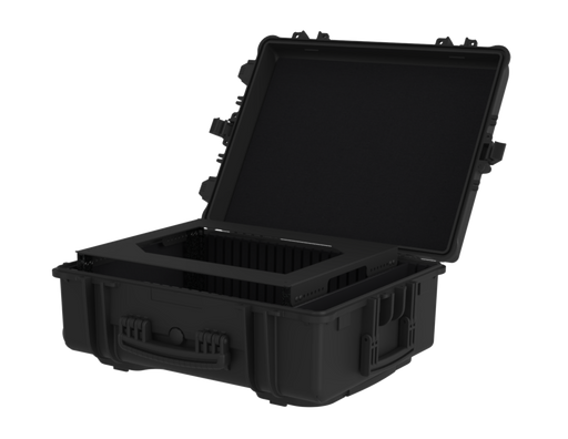 WATERPROOF CASE Plastic Case w/ Wheels + Rack Sleeve Metal 4U 400mm