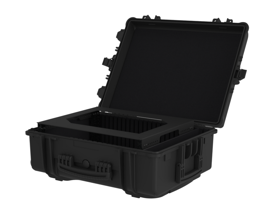 WATERPROOF CASE Plastic Case w/ Wheels + Rack Sleeve Metal 4U 400mm