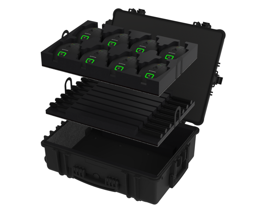 PLASTIC CASES MICROPHONE Plastic Case 8x Shure MX418 + 8 bases Sennheiser EW-DX TS