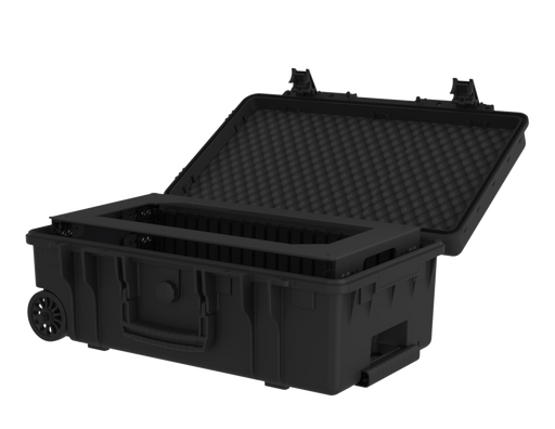 WATERPROOF CASE Plastic Case c/ rodas + Rack Sleeve Metal 2U 250mm