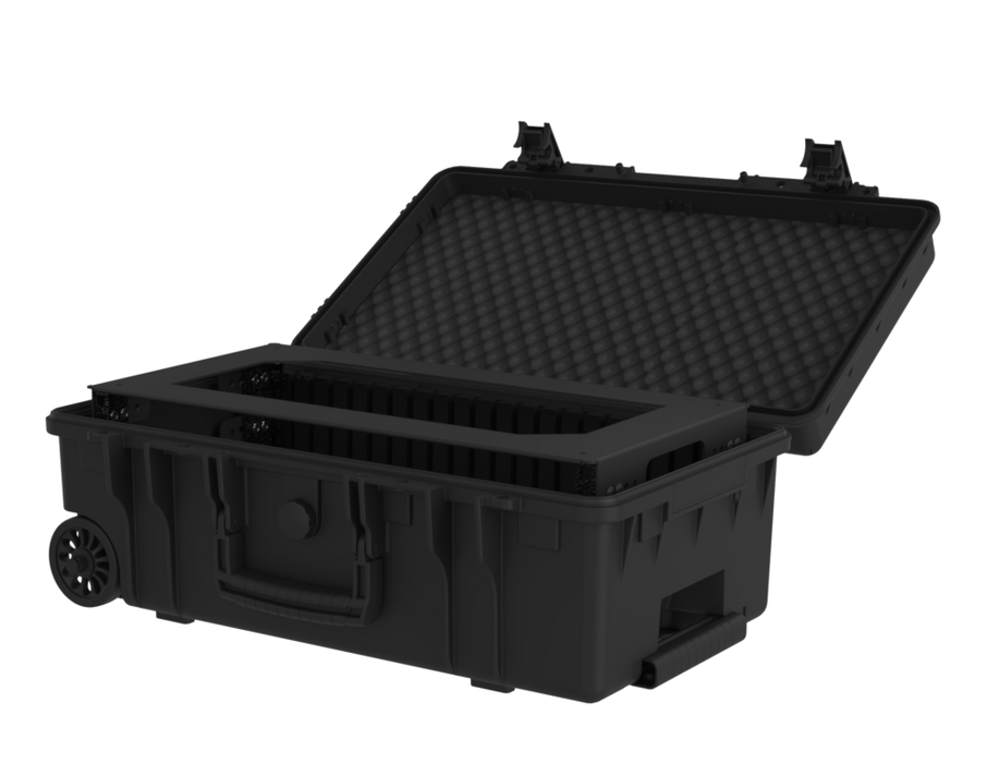 WATERPROOF CASE Plastic Case c/ rodas + Rack Sleeve Metal 2U 250mm