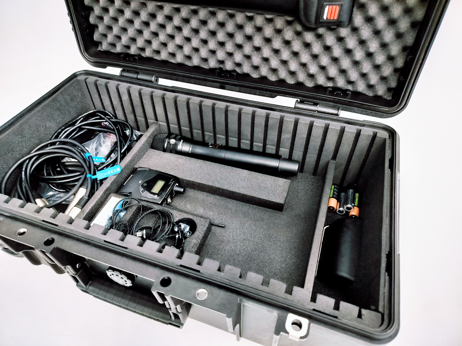 WATERPROOF CASE Plastic Case c/ rodas + Rack Sleeve Metal 2U 250mm