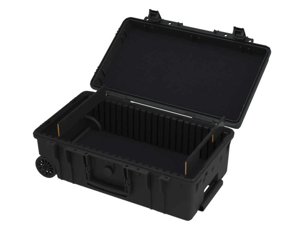 PLASTIC CASES WATERPROOF CASE Plastic case LW (520x285x205+55-30,3lt) with wheels