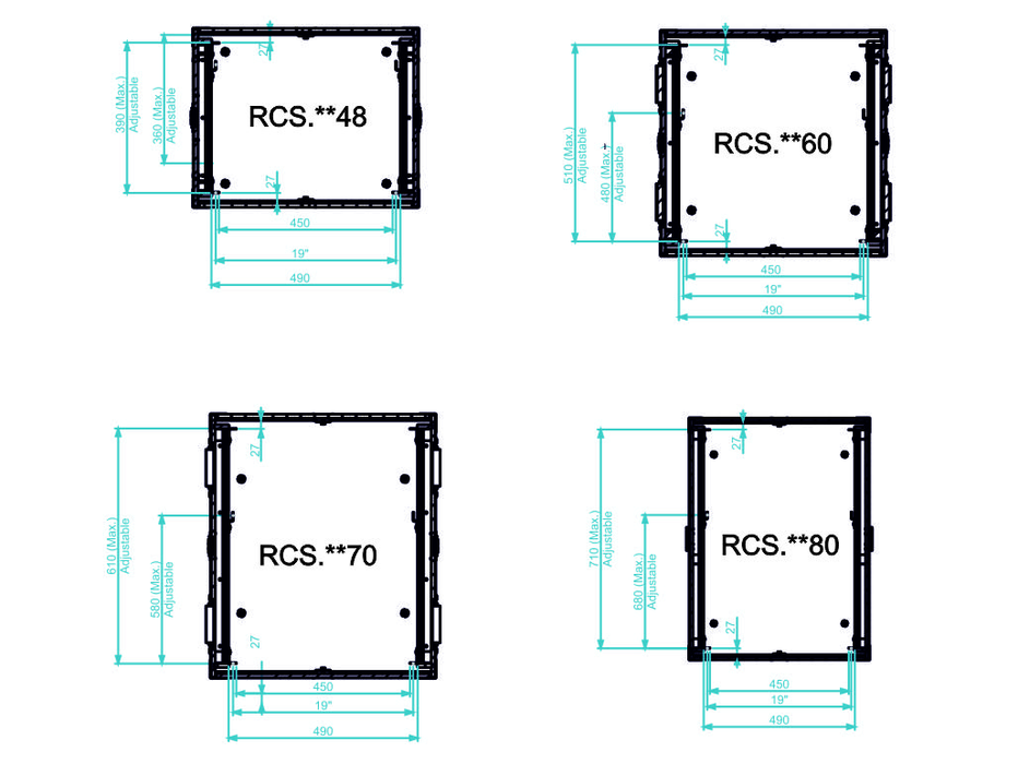 Santosom Rack Compact Sliding, 2U 390-ARR