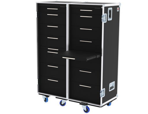 SANTOSOM Road case RDC 2 serie 160, 16 Draw + 2 Tray: 2,4,4,4,1,5,5,6