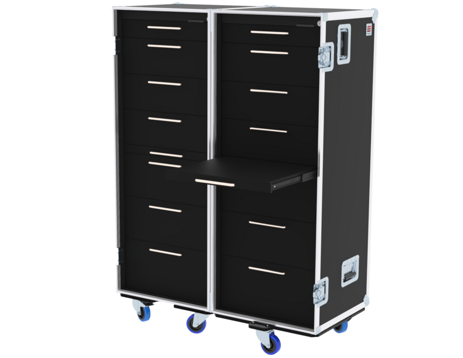 SANTOSOM Road case RDC 2 serie 160, 16 Draw + 2 Tray: 2,4,4,4,1,5,5,6