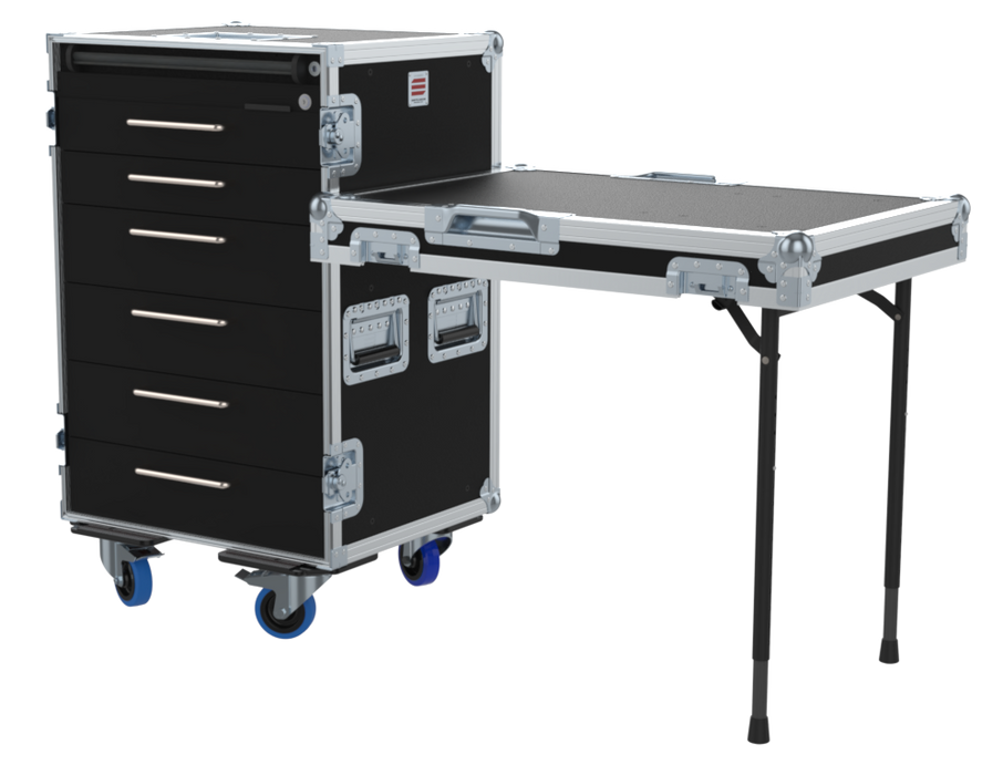 SANTOSOM Roadcase Serie 100, 16U 6 drawers: 2, 2, 2, 3, 3, 4U