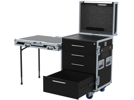 SANTOSOM Roadcase Serie 100, 14U 4 drawers: 3, 3, 3, 5U