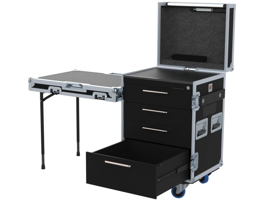 SANTOSOM Roadcase Serie 100, 14U 4 drawers: 3, 3, 3, 5U