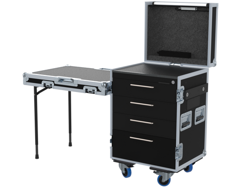 SANTOSOM Roadcase Serie 100, 14U 4 drawers: 3, 3, 3, 5U