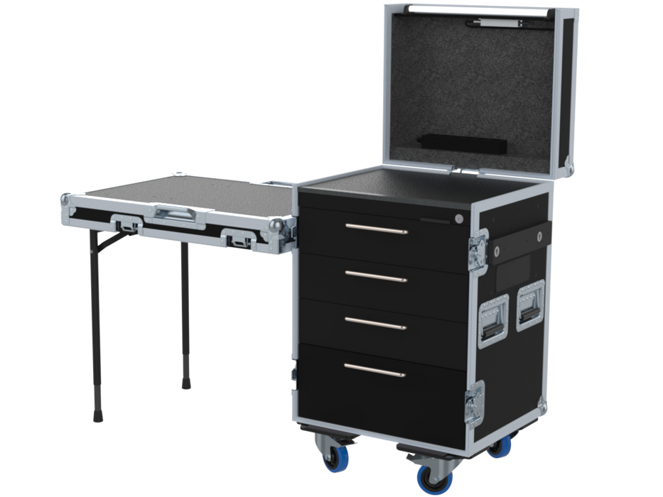 SANTOSOM Roadcase Serie 100, 14U 4 drawers: 3, 3, 3, 5U